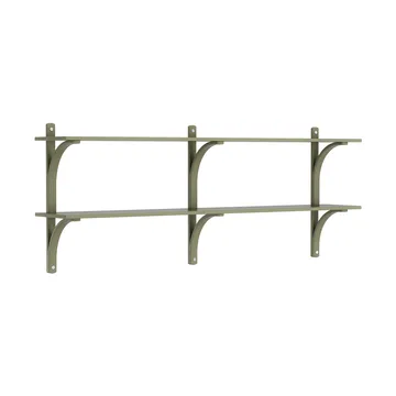 Levi étagère - Moss green-acier inoxydable, 2 étagères, 180 cm - Swedese