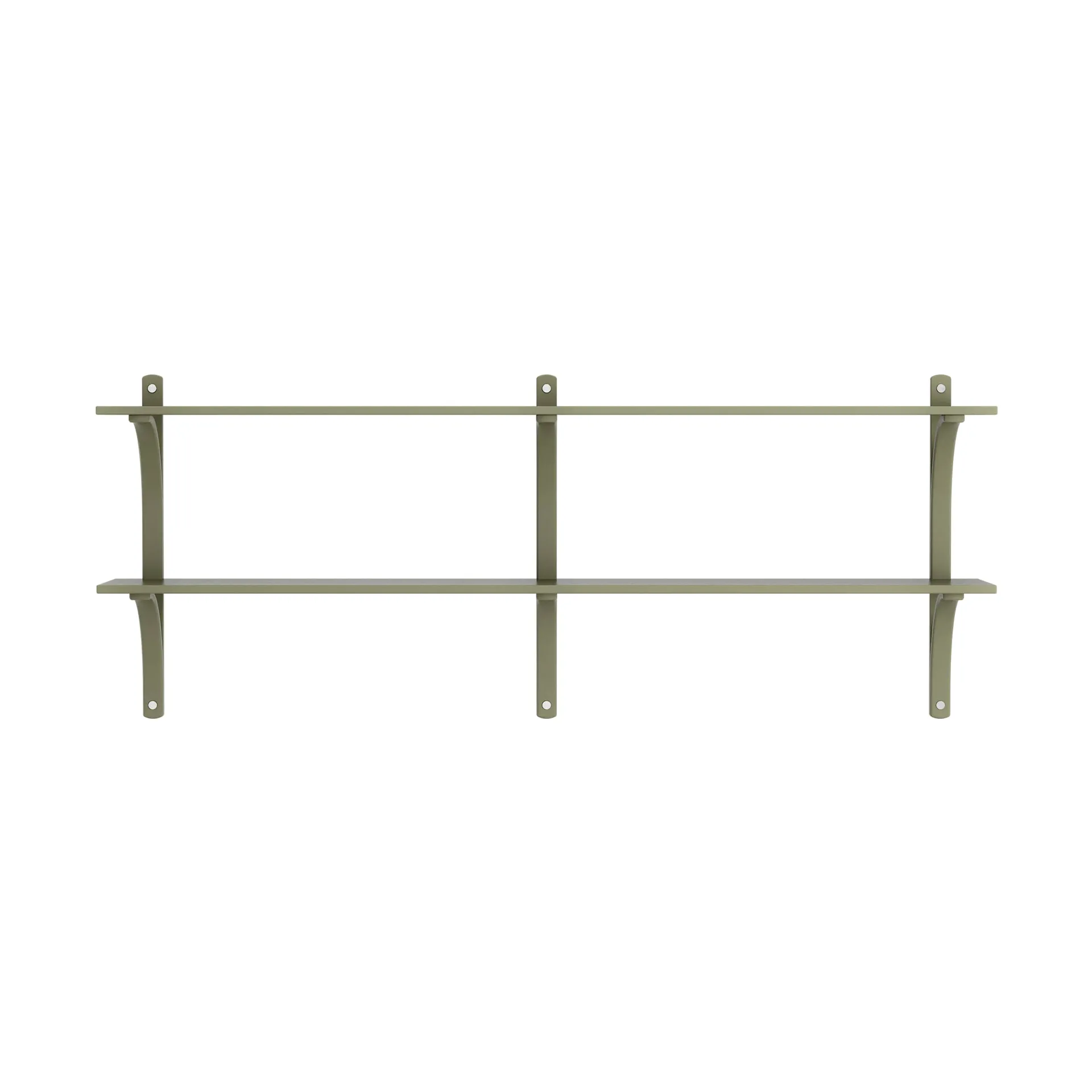 Levi étagère, Moss green-acier inoxydable, 2 étagères, 180 cm Swedese