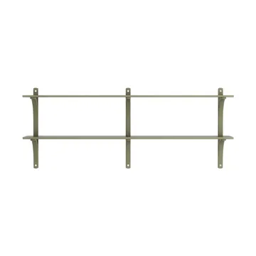 Levi étagère - Moss green-acier inoxydable, 2 étagères, 180 cm - Swedese