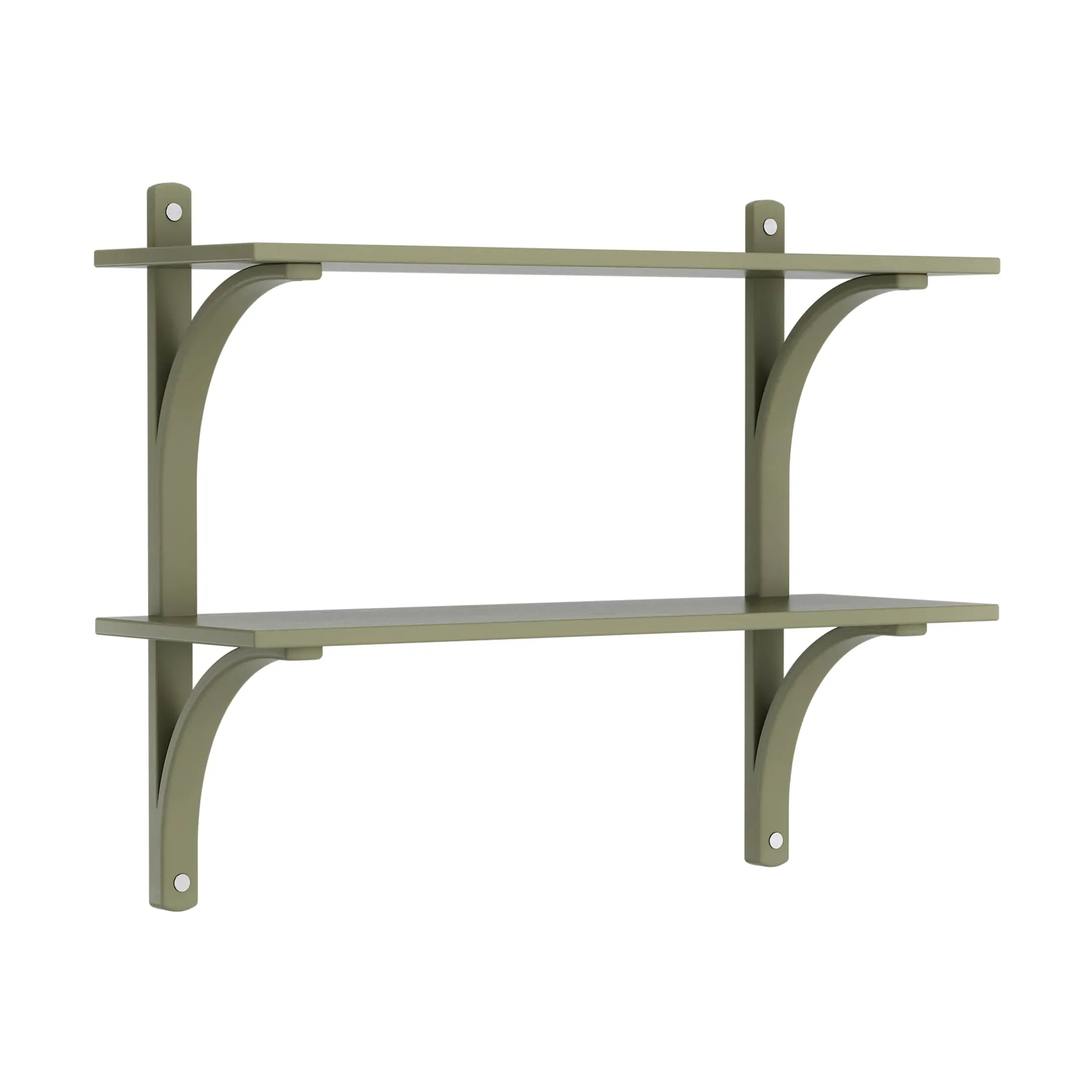 Levi étagère, Moss green-acier inoxydable, 2 étagères, 90 cm Swedese