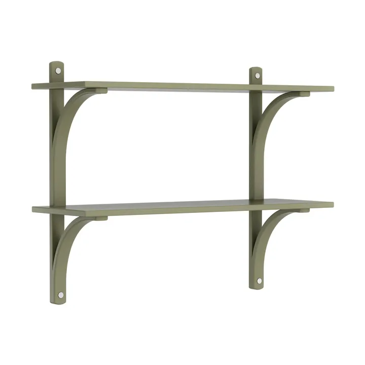 Levi étagère - Moss green-acier inoxydable, 2 étagères, 90 cm - Swedese