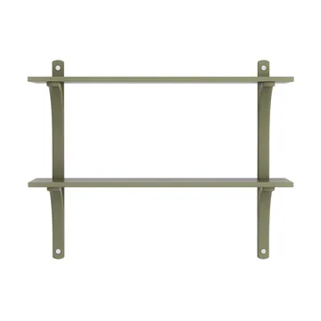 Levi étagère - Moss green-acier inoxydable, 2 étagères, 90 cm - Swedese