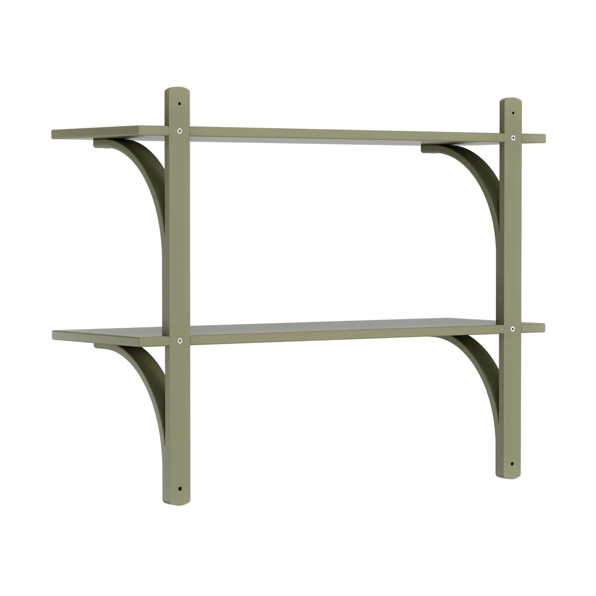 Levi étagère, Moss green-acier inoxydable, 2 étagères, 90 cm Swedese