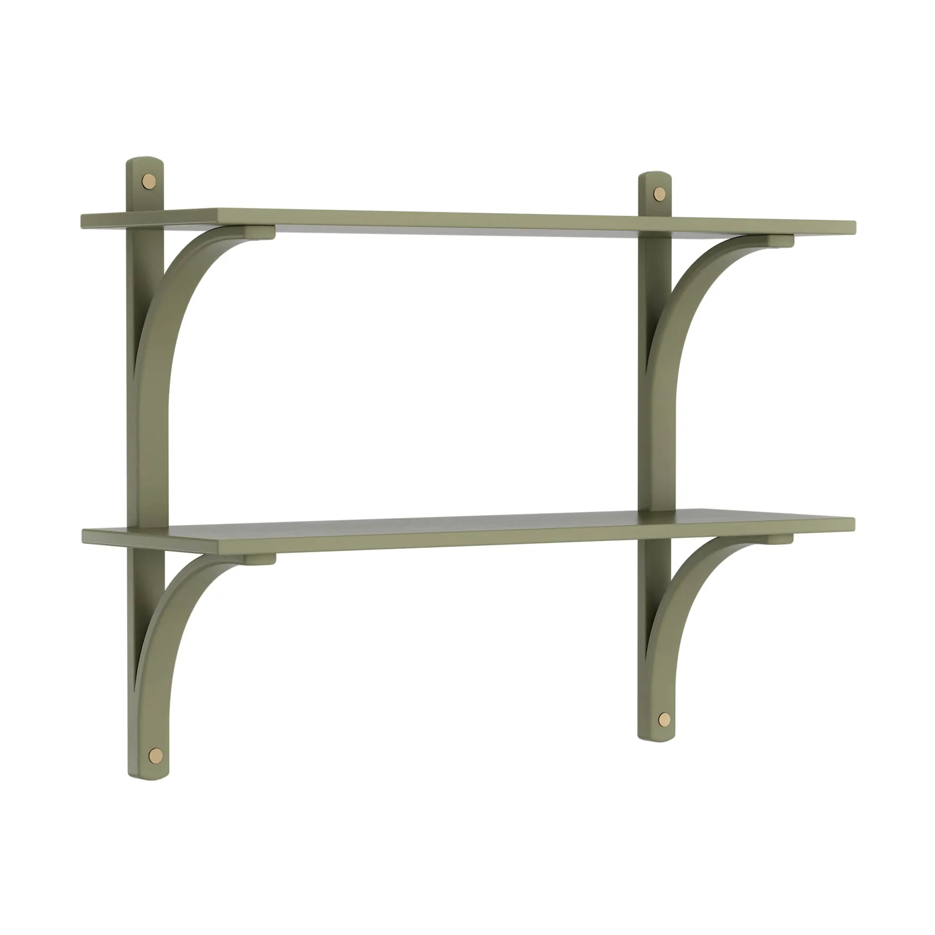 Levi étagère, Moss green-laiton, 2 étagères, 90 cm Swedese