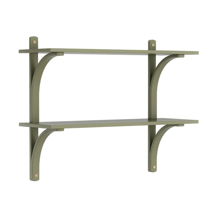 Levi étagère - Moss green-laiton, 2 étagères, 90 cm - Swedese