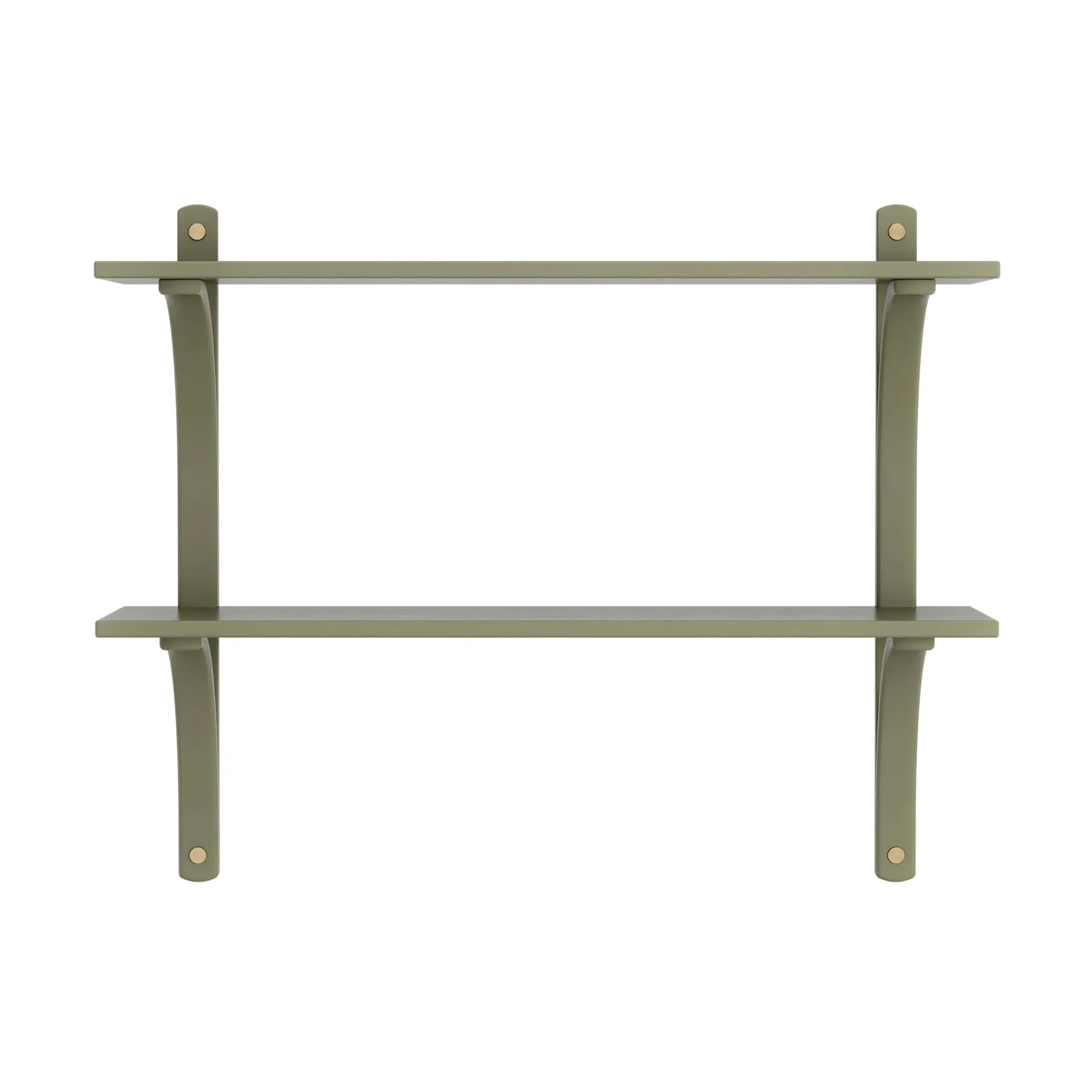 Levi étagère, Moss green-laiton, 2 étagères, 90 cm Swedese