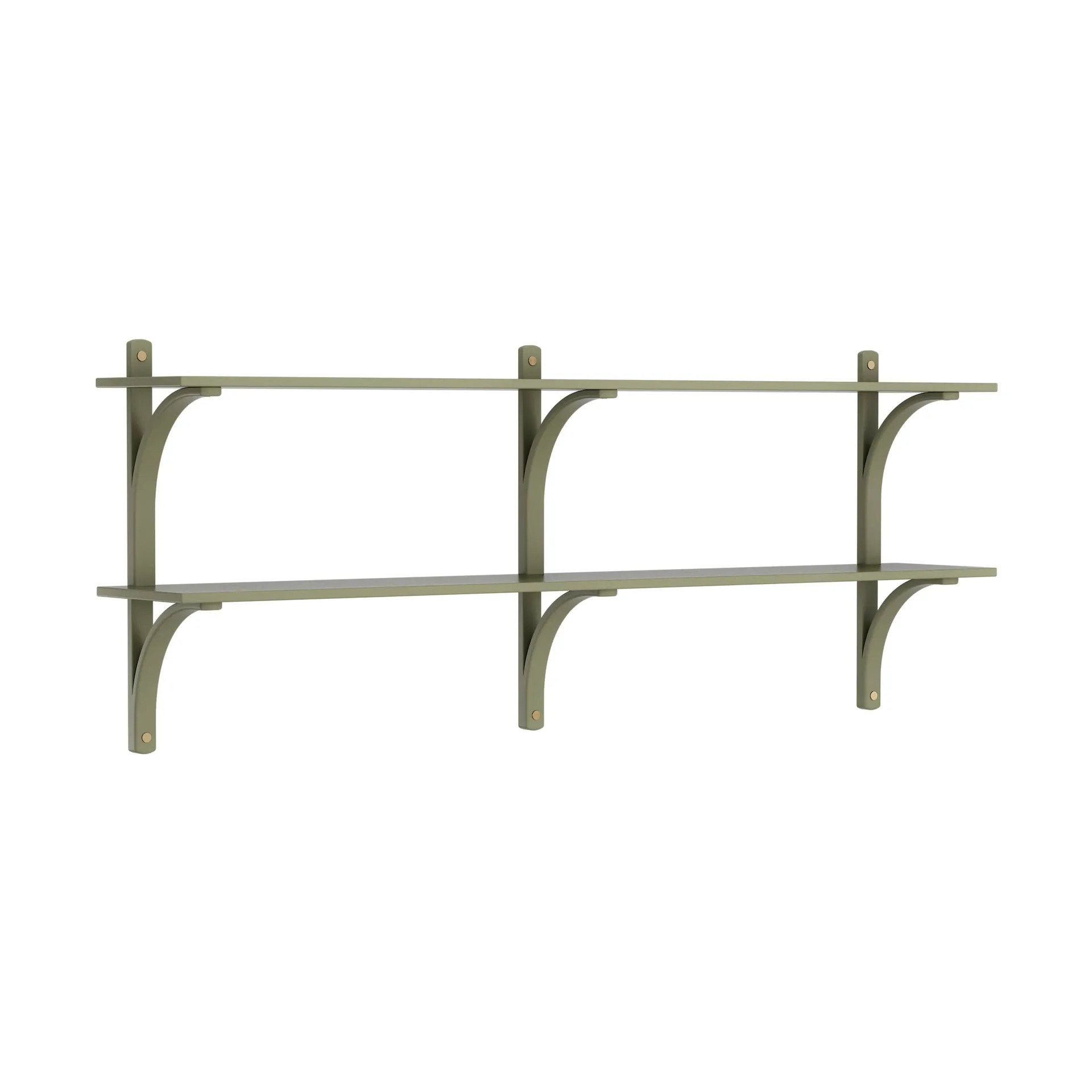 Levi étagère, Vert mousse-laiton, 2 étagères, 180 cm Swedese