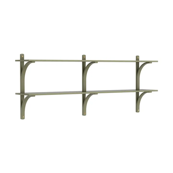Levi étagère - Vert mousse-laiton, 2 étagères, 180 cm - Swedese