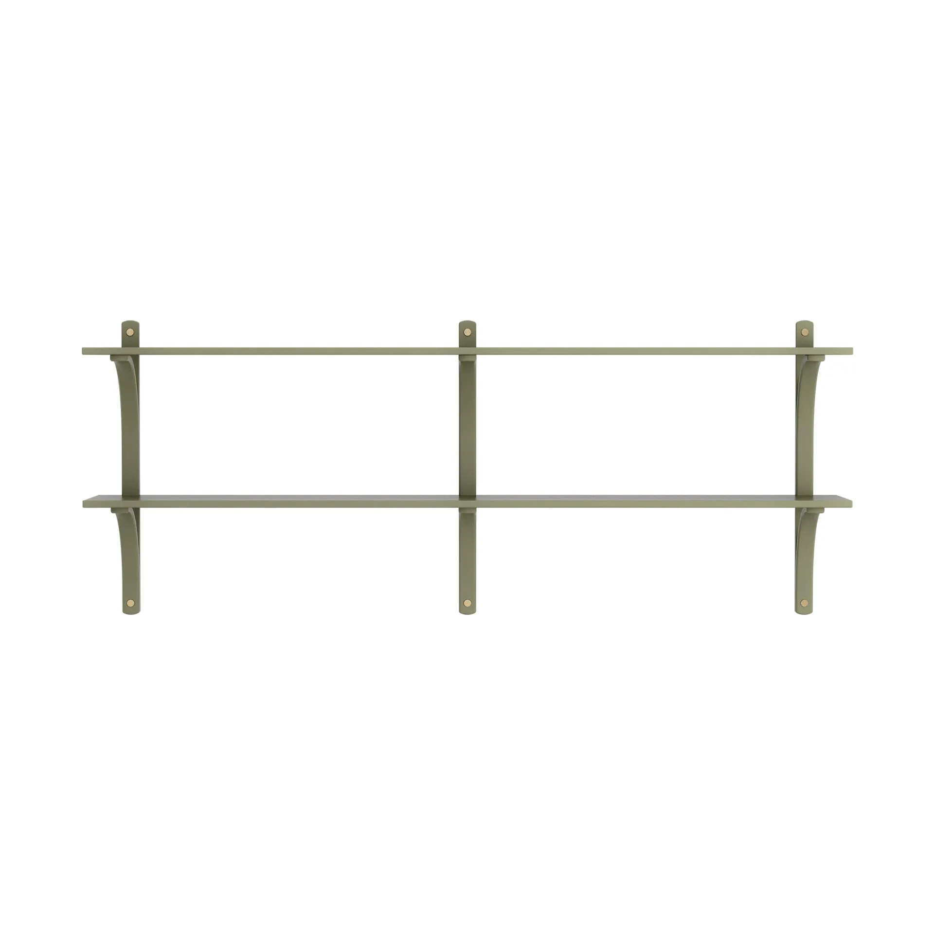 Levi étagère, Vert mousse-laiton, 2 étagères, 180 cm Swedese
