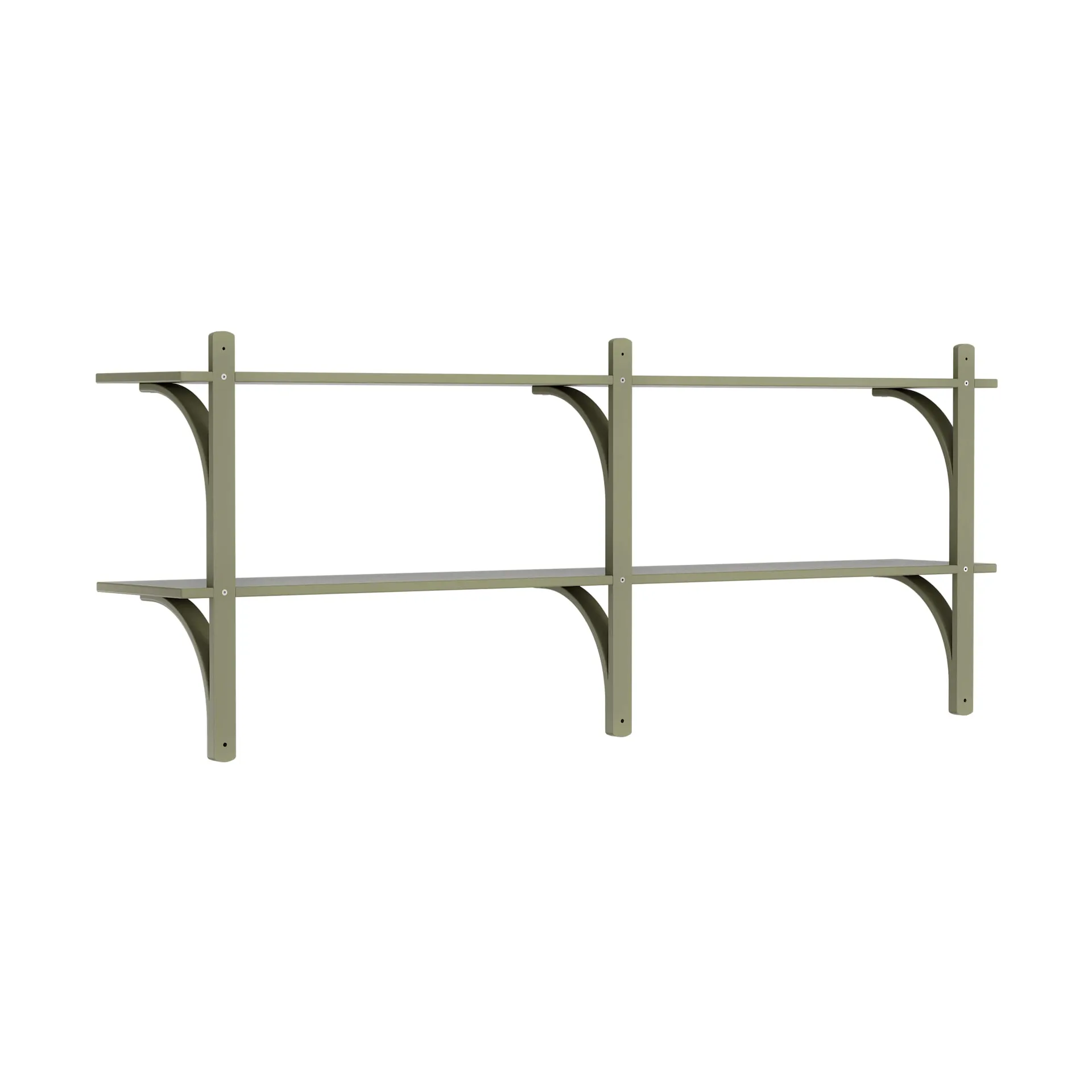 Levi étagère, Vert mousse-laiton, 2 étagères, 180 cm Swedese