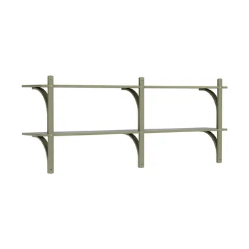 Levi étagère - Vert mousse-laiton, 2 étagères, 180 cm - Swedese