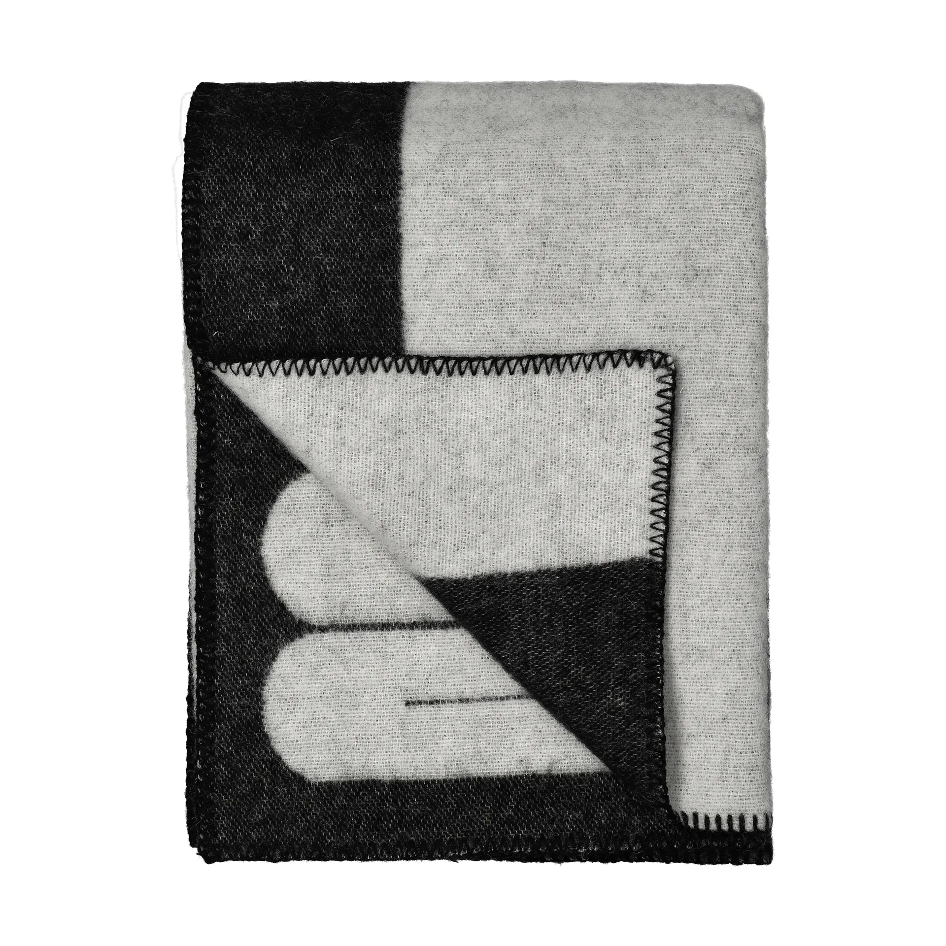 Plaid Duality 130x180 cm, Noir-gris clair Swedese