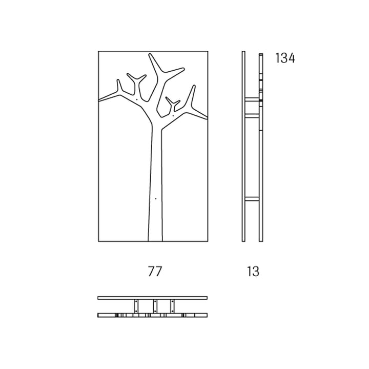 Porte-manteau mural Tree junior - chêne laqué transparent - Swedese