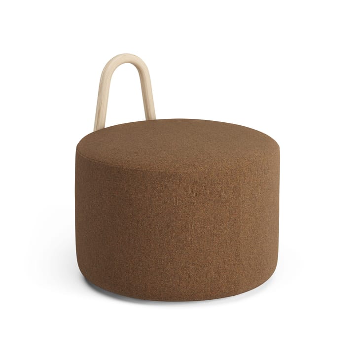 Pouf moyen avec roues Amstelle frêne peinture naturelle - Main Line flax 15 - Swedese