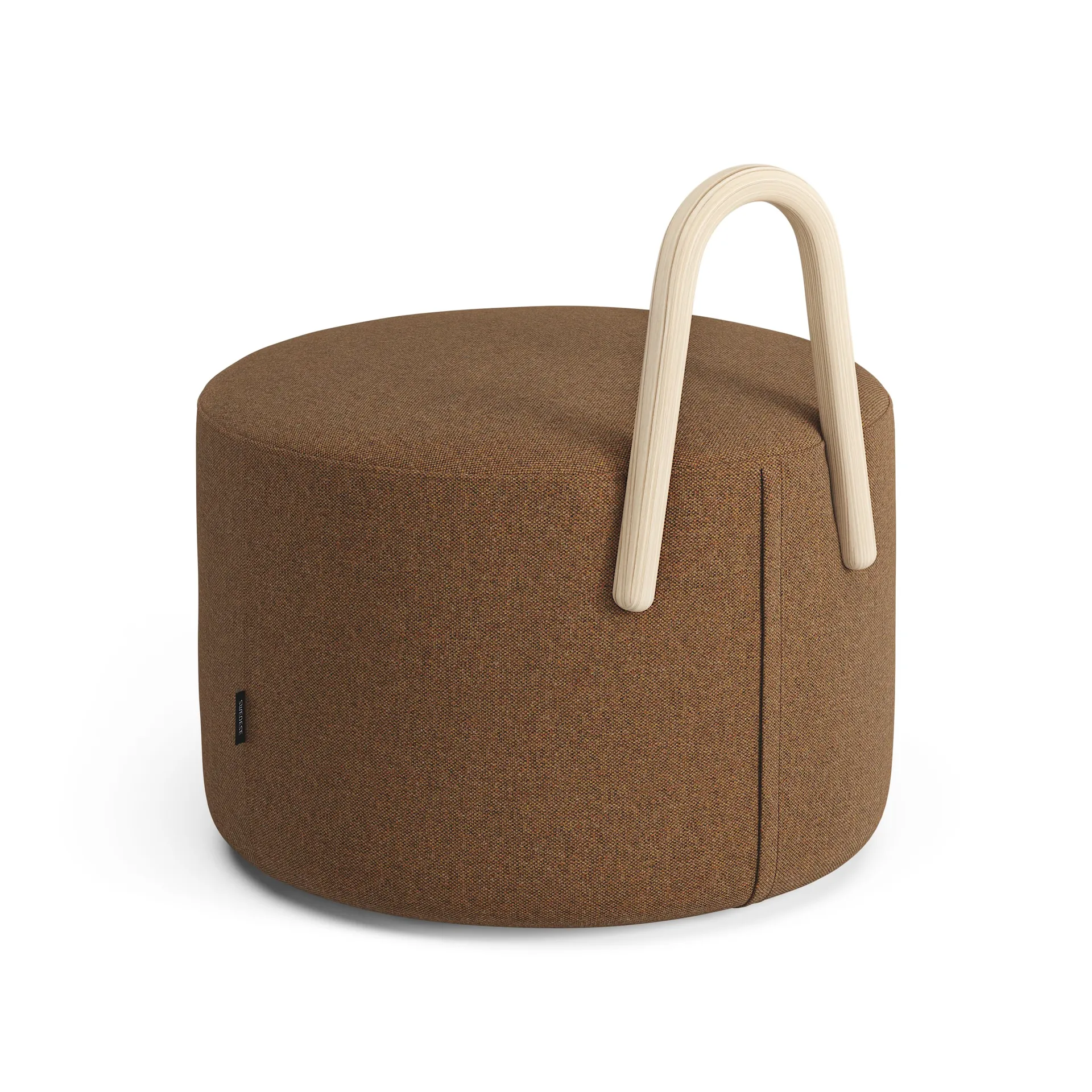 Pouf moyen avec roues Amstelle frêne peinture naturelle, Main Line flax 15 Swedese