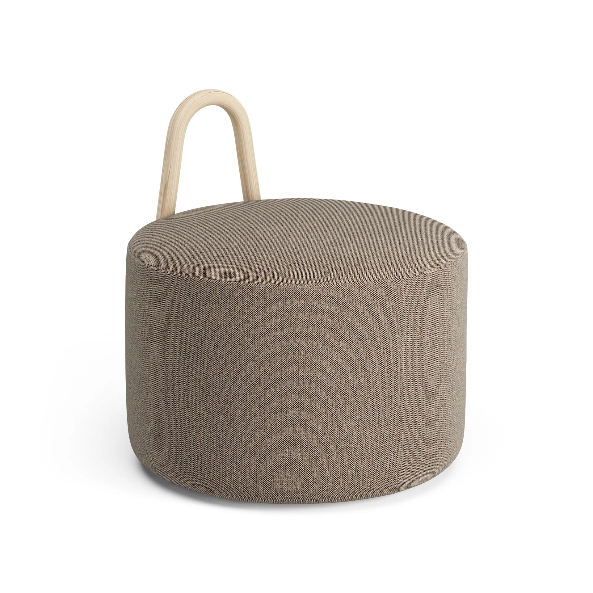 Pouf moyen avec roues Amstelle frêne peinture naturelle, Main Line flax 23 Swedese
