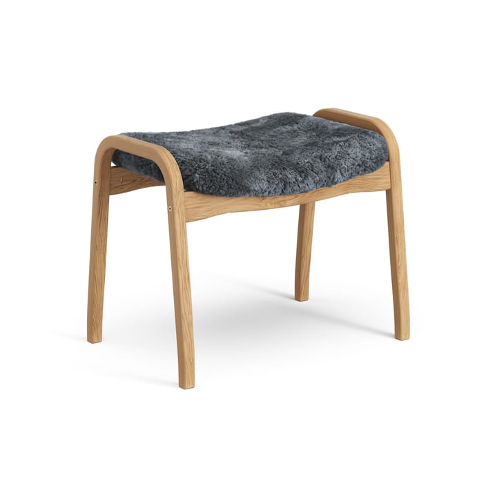 Repose-pieds Lamino chêne huilé/peau de mouton, Charcoal (gris foncé) Swedese