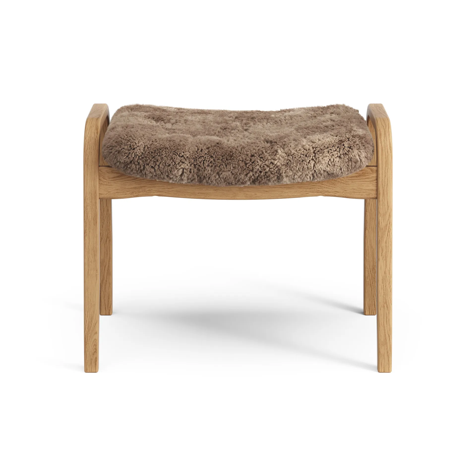 Repose-pieds Lamino chêne huilé/peau de mouton, Sahara (marron nougat) Swedese
