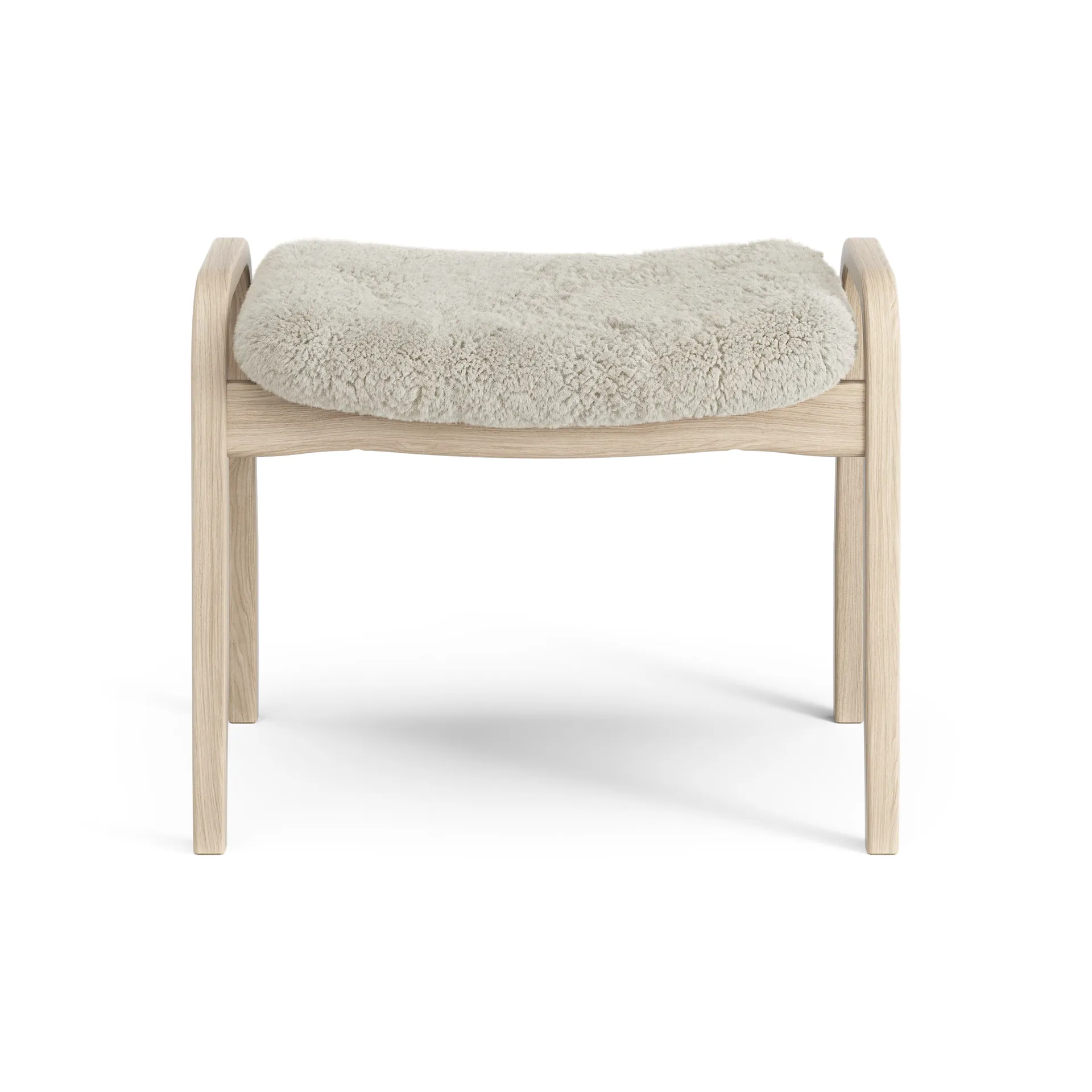 Repose-pieds Lamino chêne pigmenté blanc/peau de mouton, Moonlight (beige) Swedese