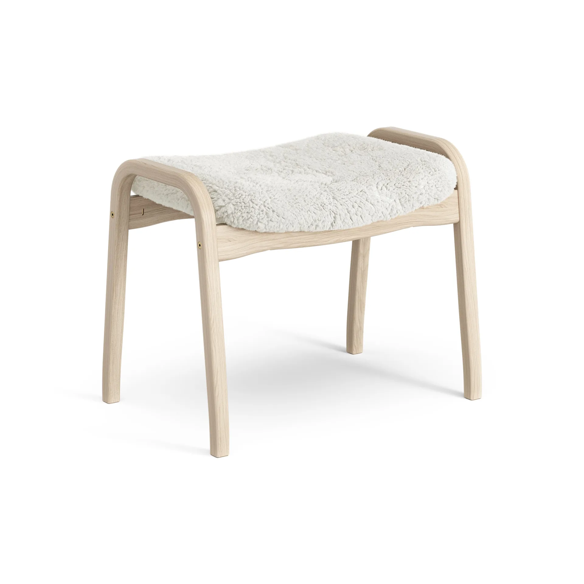 Repose-pieds Lamino chêne pigmenté blanc/peau de mouton, Offwhite (blanc) Swedese
