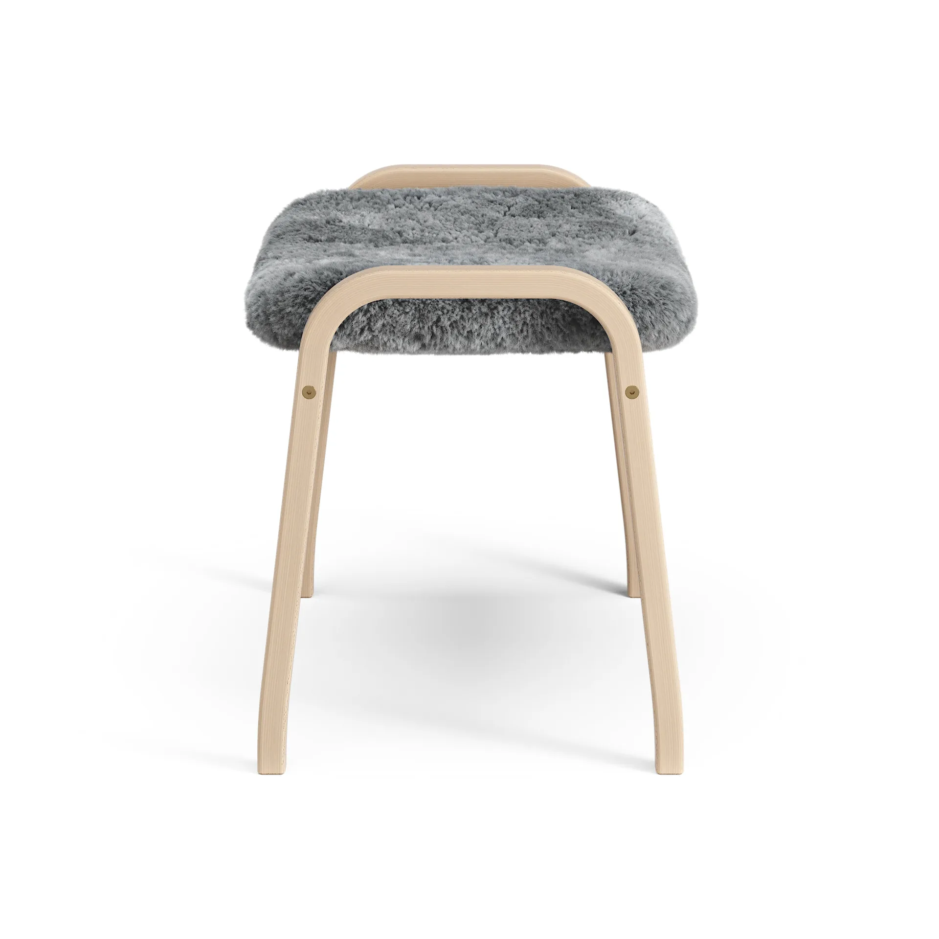 Repose-pieds Lamino hêtre laqué/peau de mouton, Scandinavian Grey (gris) Swedese