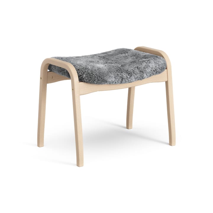 Repose-pieds Lamino hêtre laqué/peau de mouton, Scandinavian Grey (gris) Swedese