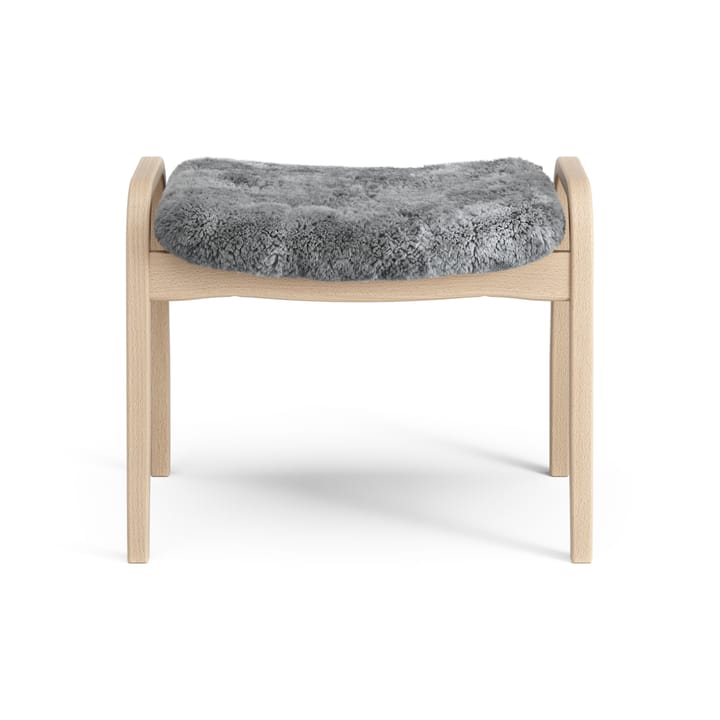 Repose-pieds Lamino hêtre laqué/peau de mouton, Scandinavian Grey (gris) Swedese