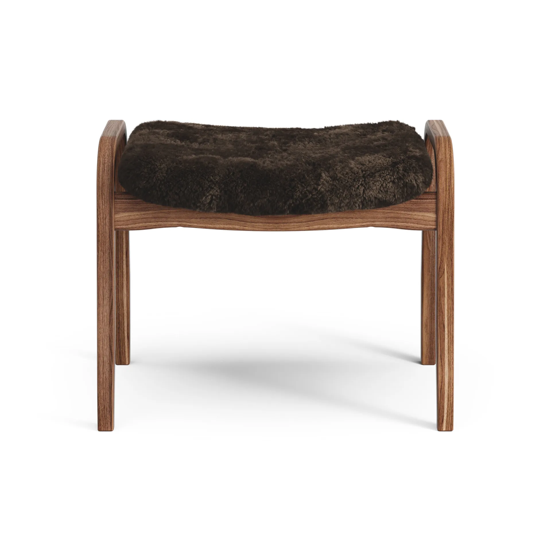 Repose-pieds Lamino noyer huilé/peau de mouton, Espresso (marron) Swedese