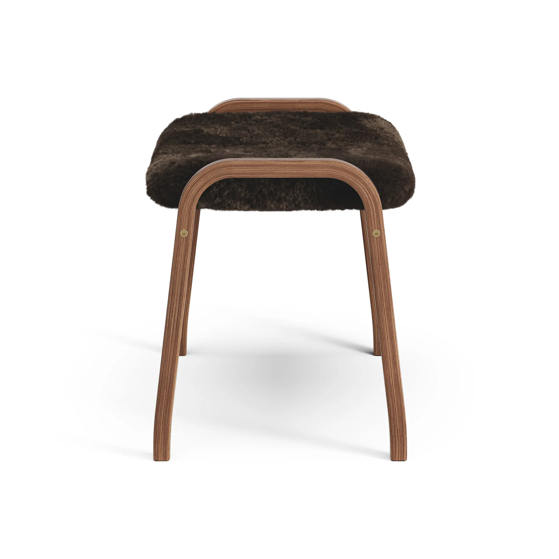 Repose-pieds Lamino noyer huilé/peau de mouton, Espresso (marron) Swedese