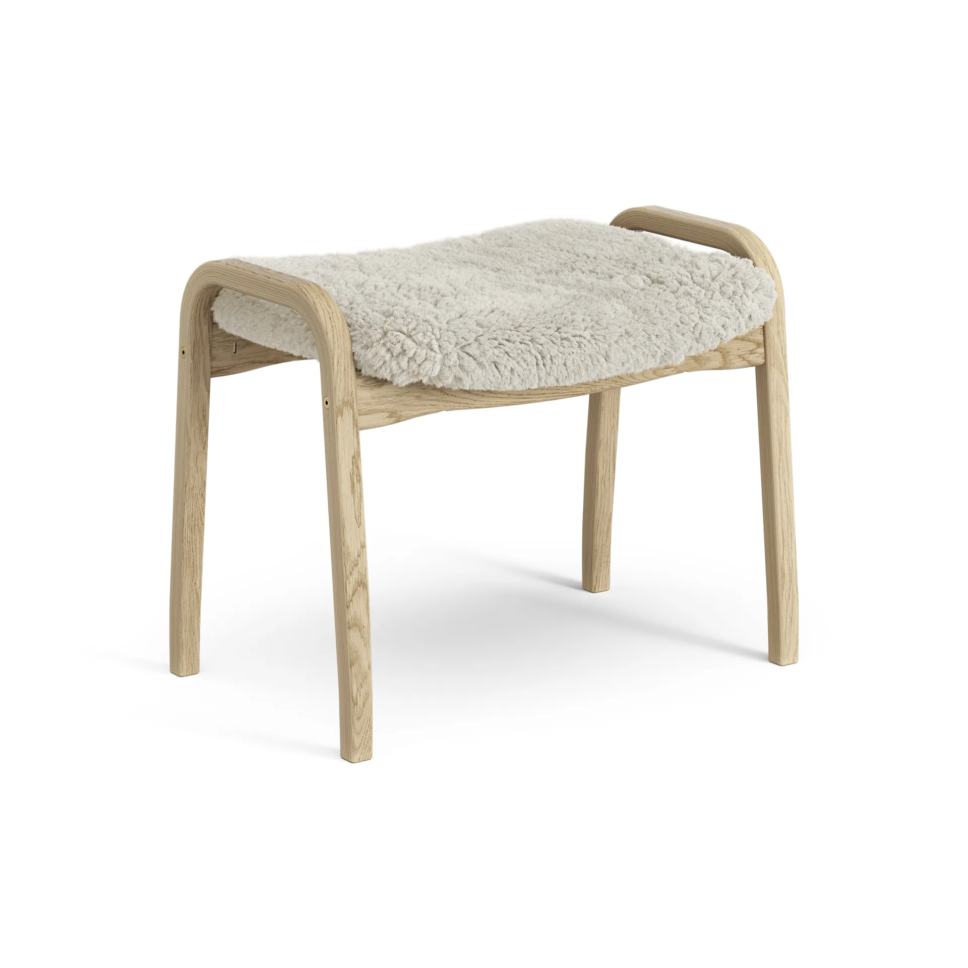 Repose-pieds pour enfant Lamini chêne laqué/peau de mouton, Moonlight (beige) Swedese