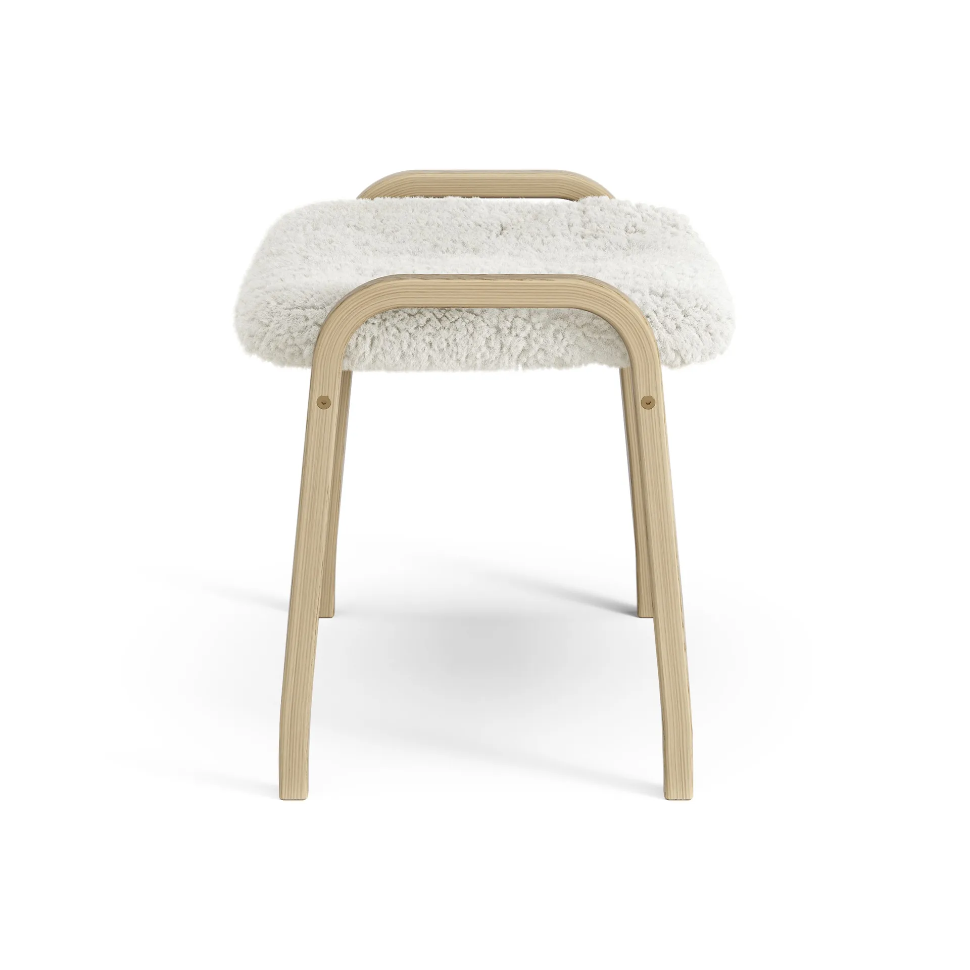 Repose-pieds pour enfant Lamini chêne laqué/peau de mouton, Offwhite (blanc) Swedese