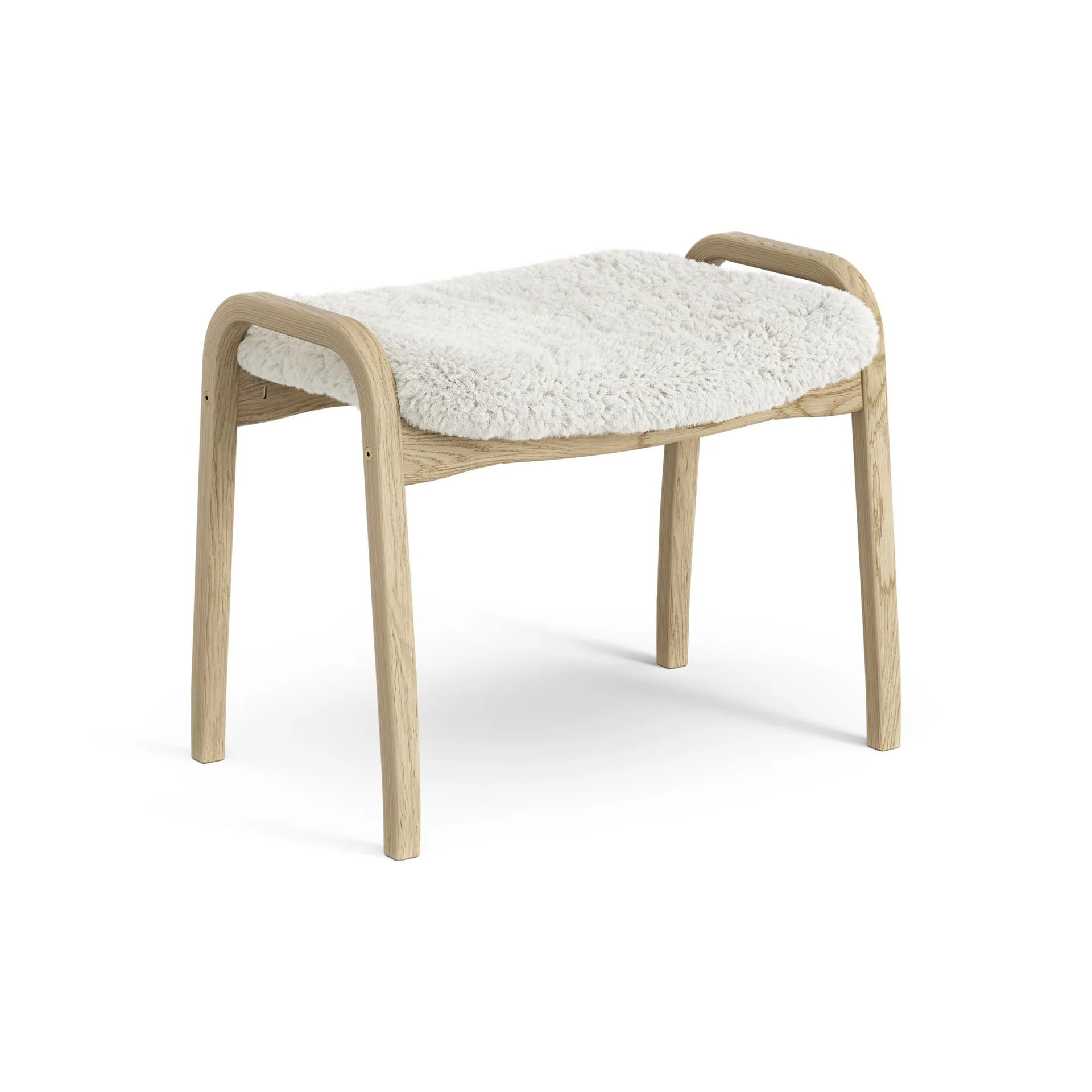 Repose-pieds pour enfant Lamini chêne laqué/peau de mouton, Offwhite (blanc) Swedese