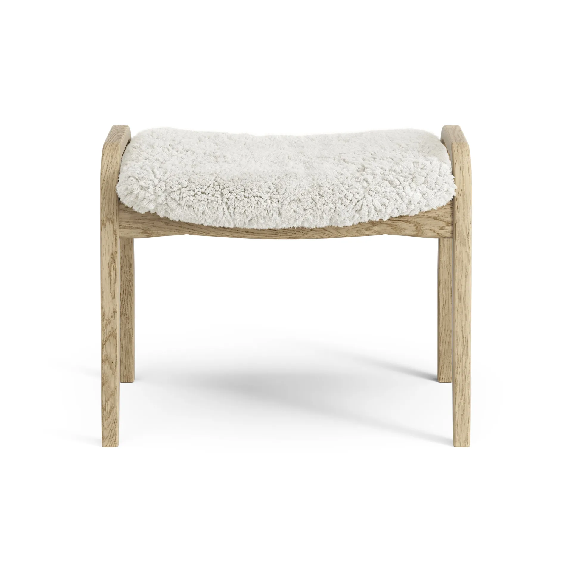 Repose-pieds pour enfant Lamini chêne laqué/peau de mouton, Offwhite (blanc) Swedese