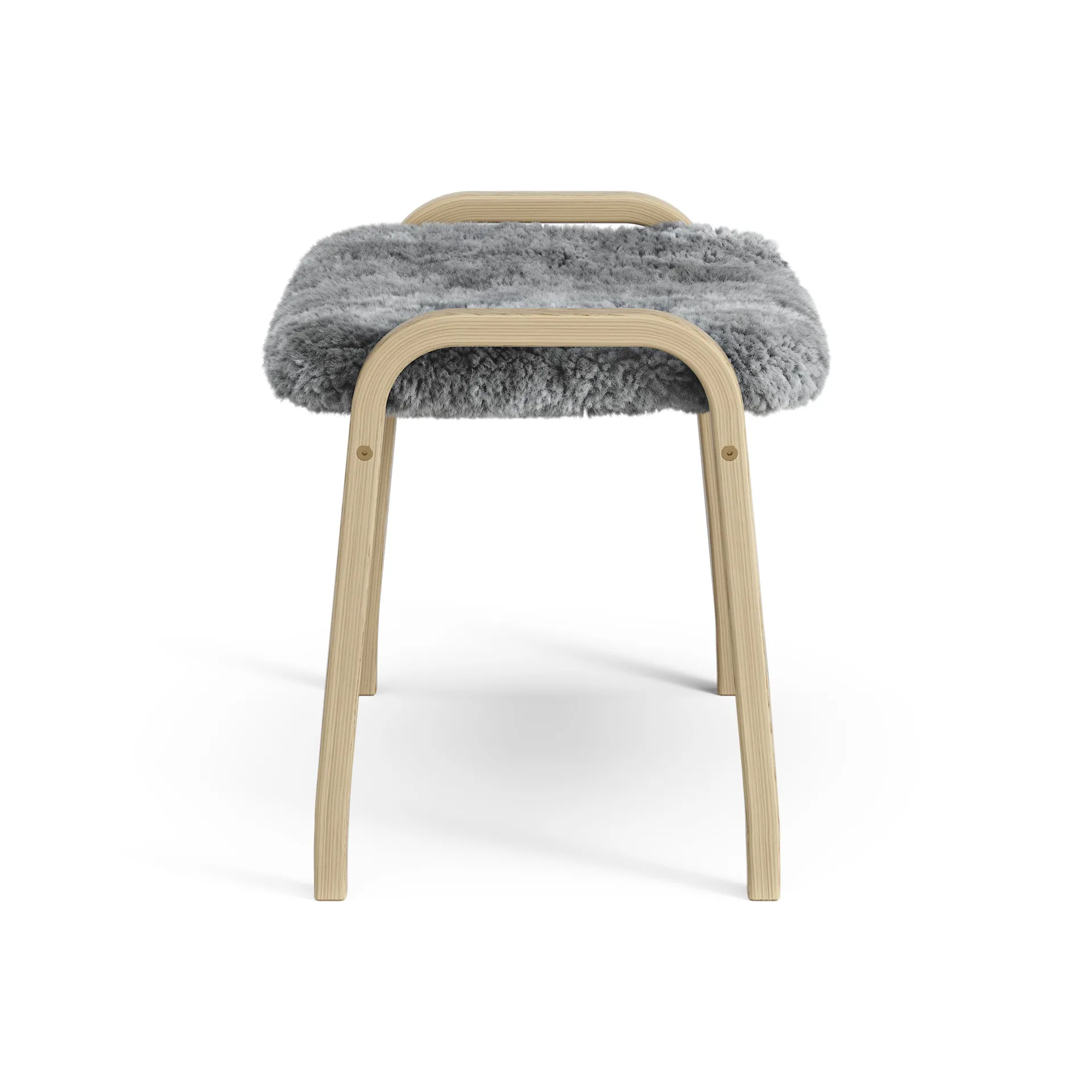 Repose-pieds pour enfant Lamini chêne laqué/peau de mouton, Scandinavian Grey (gris) Swedese