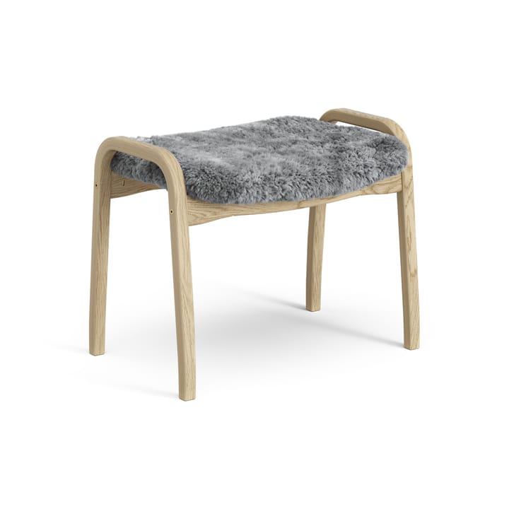 Repose-pieds pour enfant Lamini chêne laqué/peau de mouton - Scandinavian Grey (gris) - Swedese