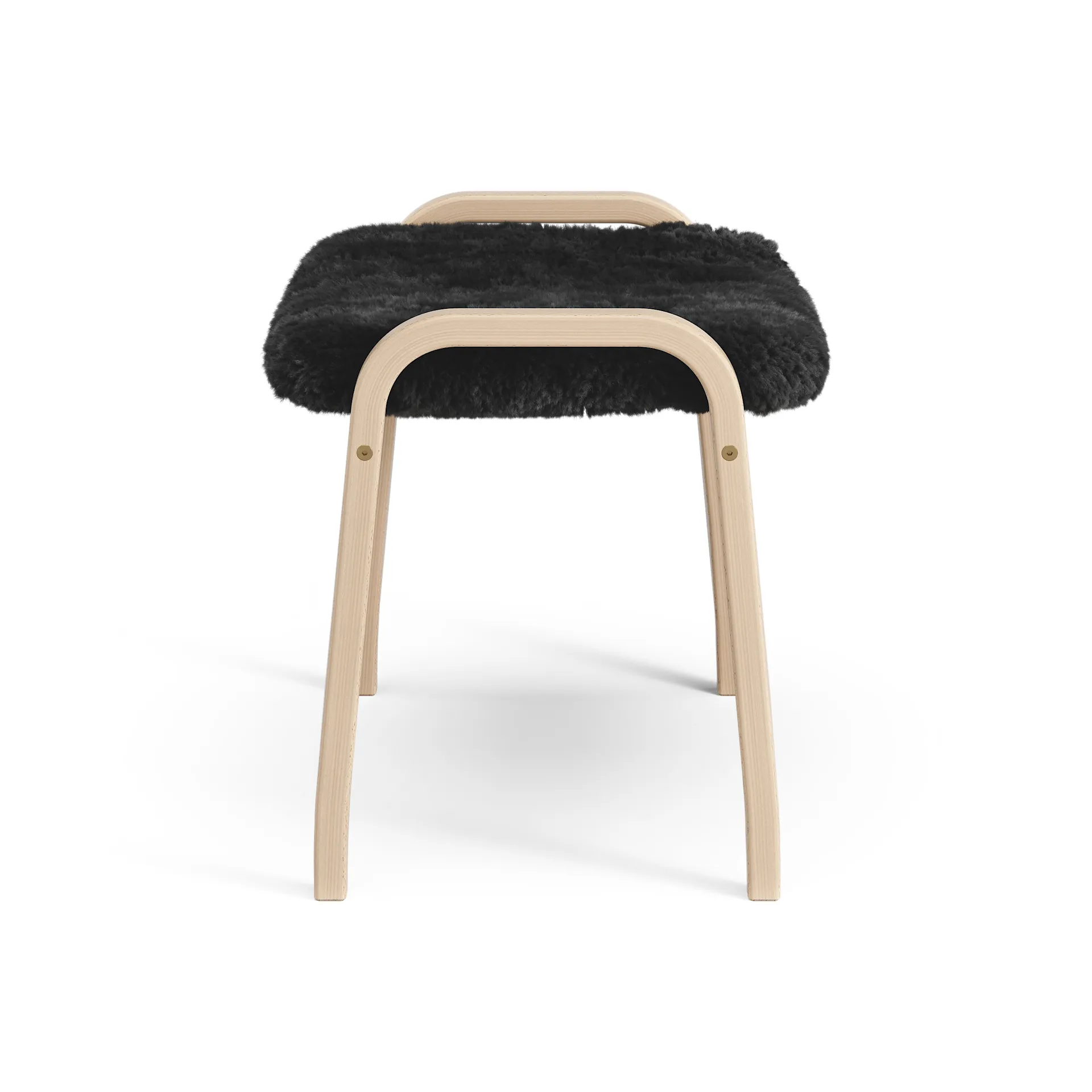 Repose-pieds pour enfant Lamini hêtre laqué/peau de mouton, Black (noir) Swedese