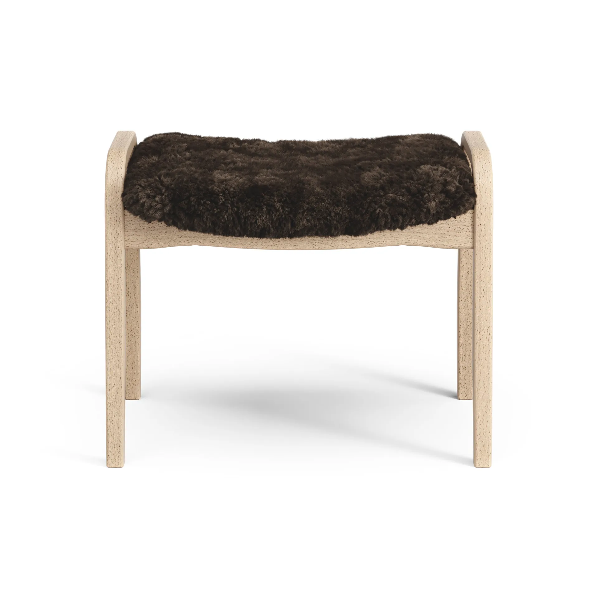 Repose-pieds pour enfant Lamini hêtre laqué/peau de mouton, Espresso (marron) Swedese