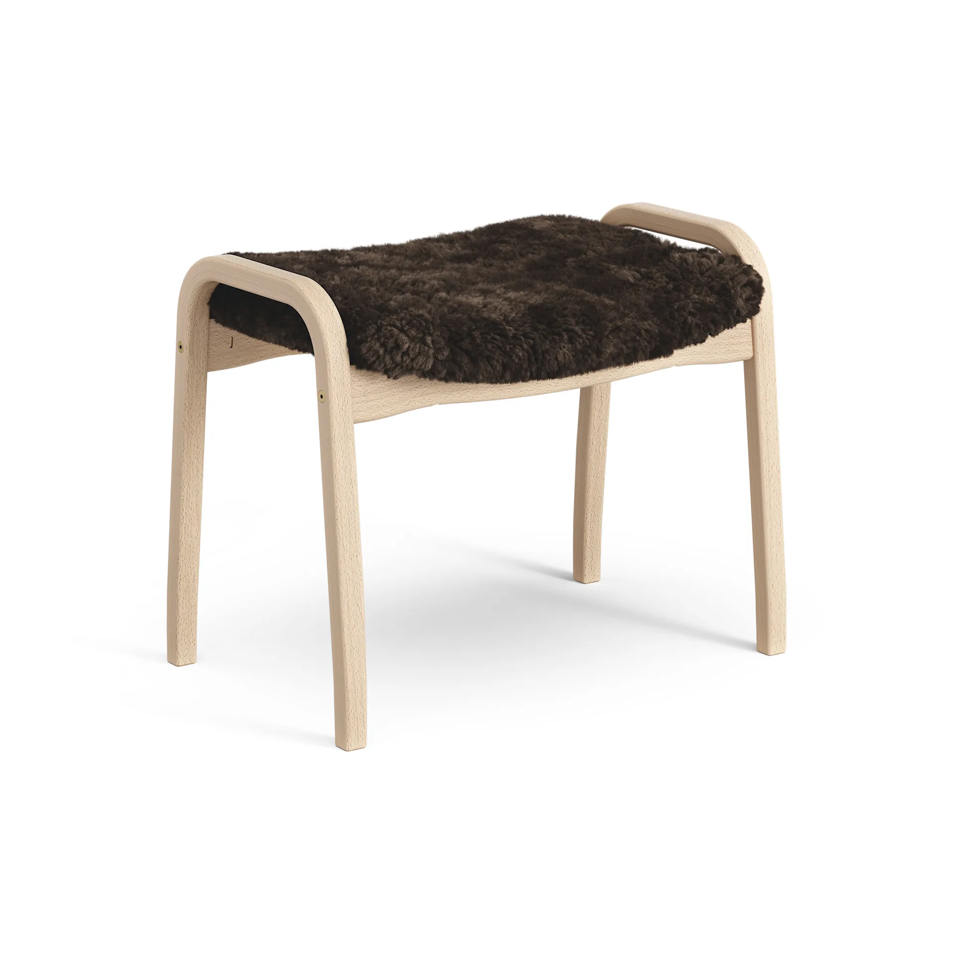 Repose-pieds pour enfant Lamini hêtre laqué/peau de mouton, Espresso (marron) Swedese
