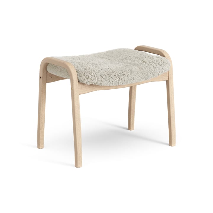 Repose-pieds pour enfant Lamini hêtre laqué/peau de mouton - Moonlight (beige) - Swedese