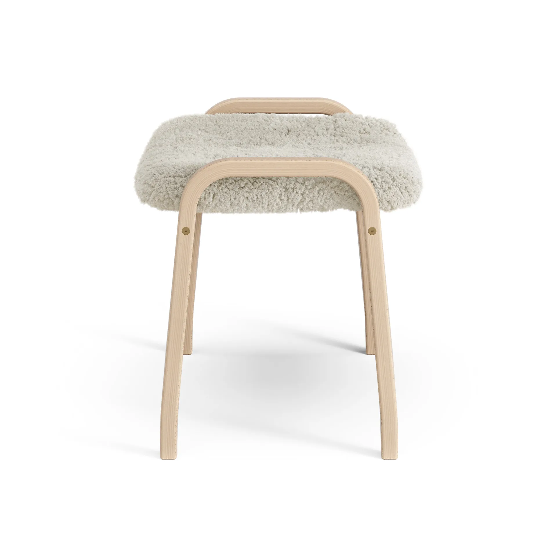 Repose-pieds pour enfant Lamini hêtre laqué/peau de mouton, Moonlight (beige) Swedese