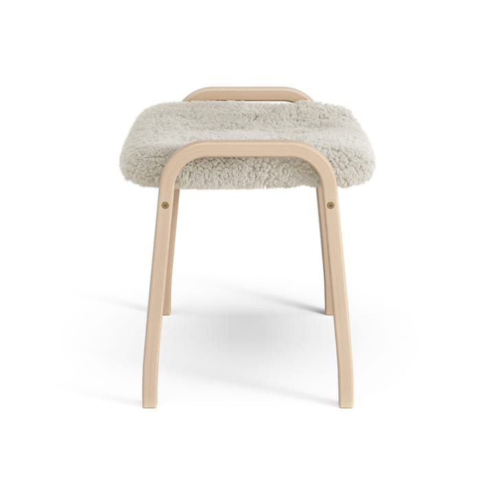 Repose-pieds pour enfant Lamini hêtre laqué/peau de mouton - Moonlight (beige) - Swedese