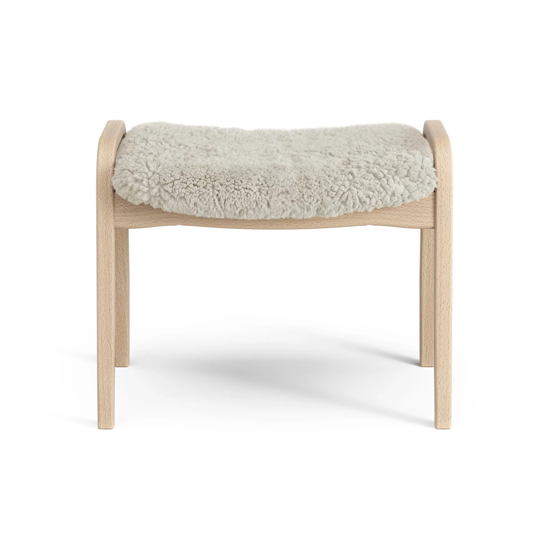 Repose-pieds pour enfant Lamini hêtre laqué/peau de mouton, Moonlight (beige) Swedese