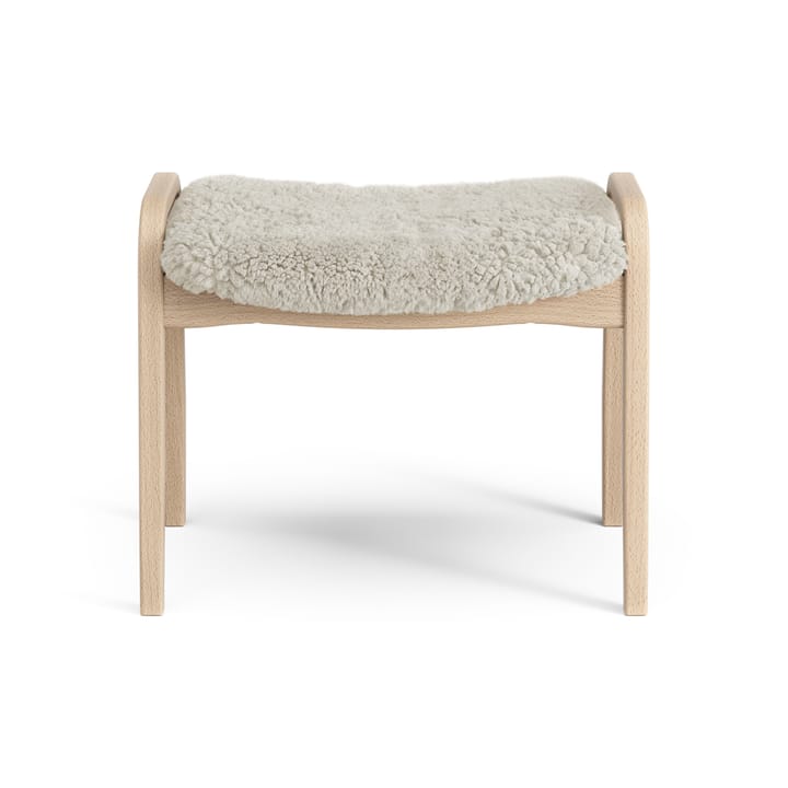 Repose-pieds pour enfant Lamini hêtre laqué/peau de mouton - Moonlight (beige) - Swedese