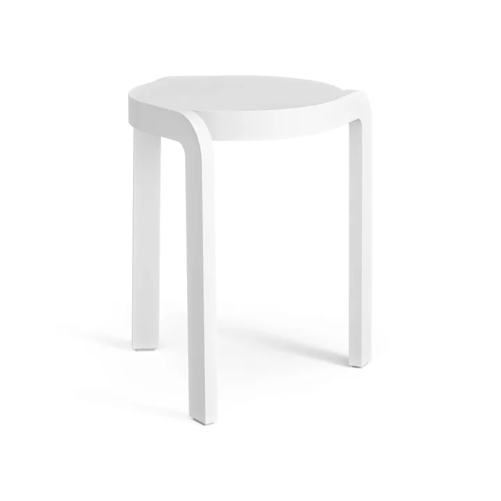 Spin tabouret rond H44 cm - Frêne émaillé blanc, Ø32x44 cm - Swedese