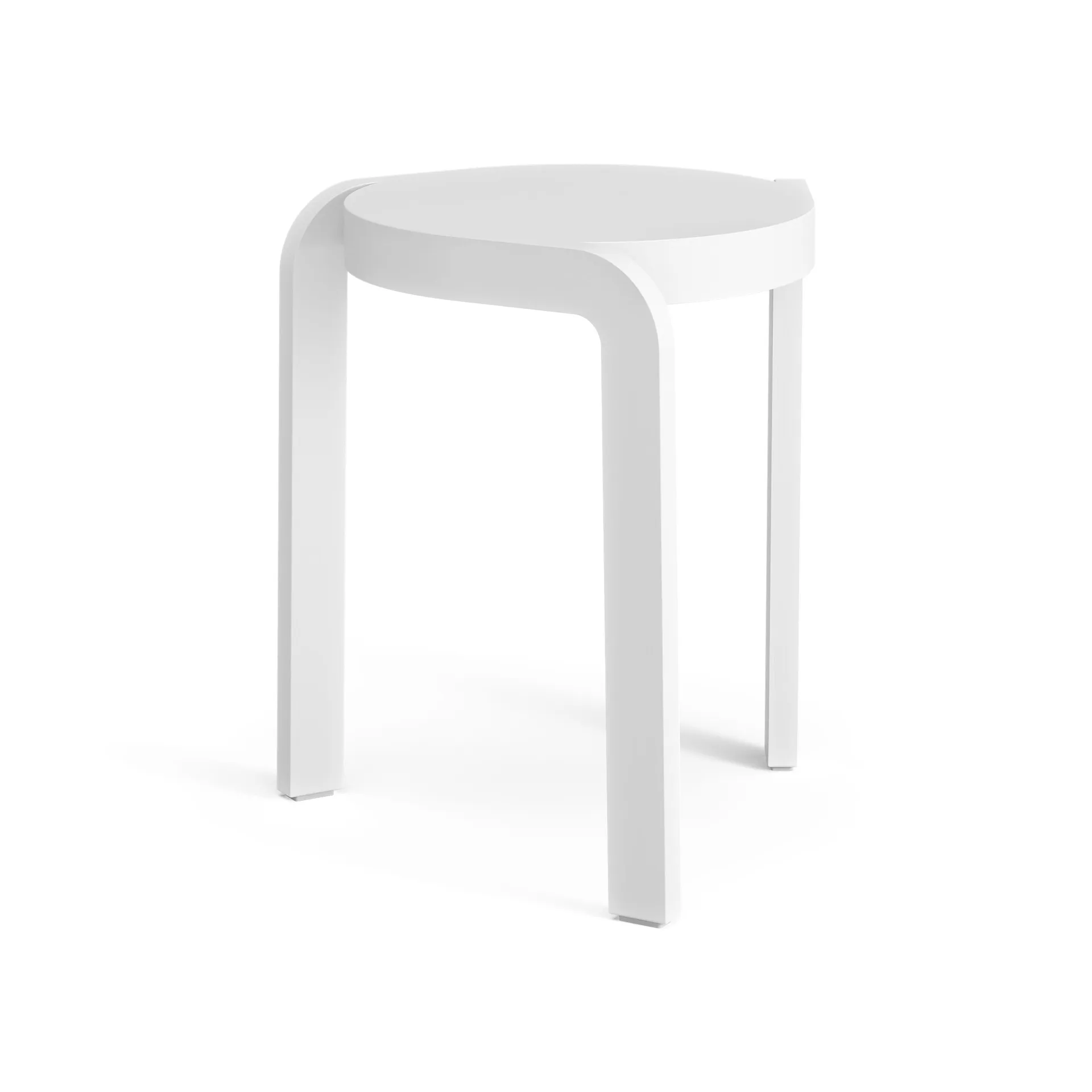 Spin tabouret rond H44 cm, Frêne émaillé blanc, Ø32x44 cm Swedese