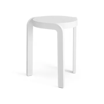 Spin tabouret rond H44 cm - Frêne émaillé blanc, Ø32x44 cm - Swedese