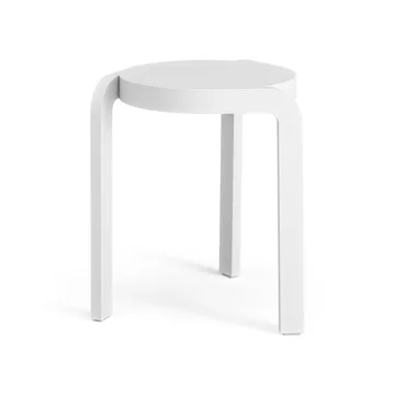 Spin tabouret rond H44 cm - Frêne émaillé blanc, Ø32x44 cm - Swedese