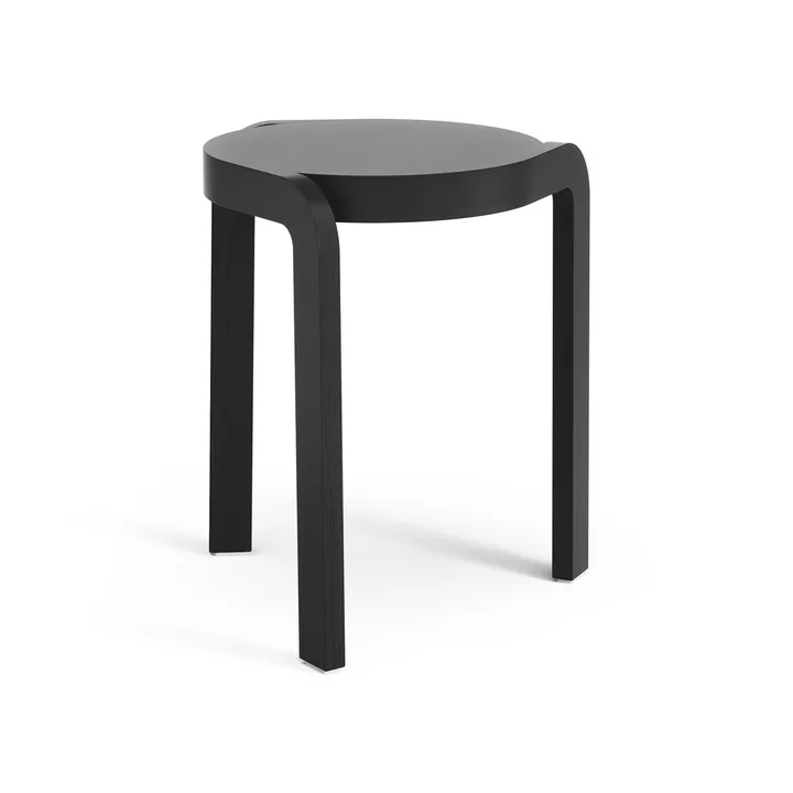 Spin tabouret rond H44 cm - Frêne émaillé noir, Ø32x44 cm - Swedese