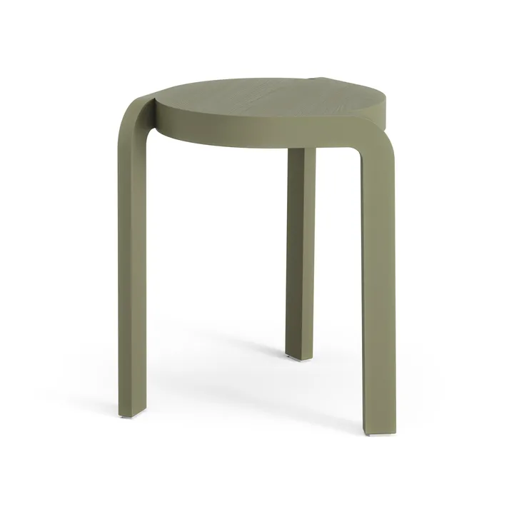 Spin tabouret rond H44 cm - Frêne-moss green, Ø32x44 cm - Swedese