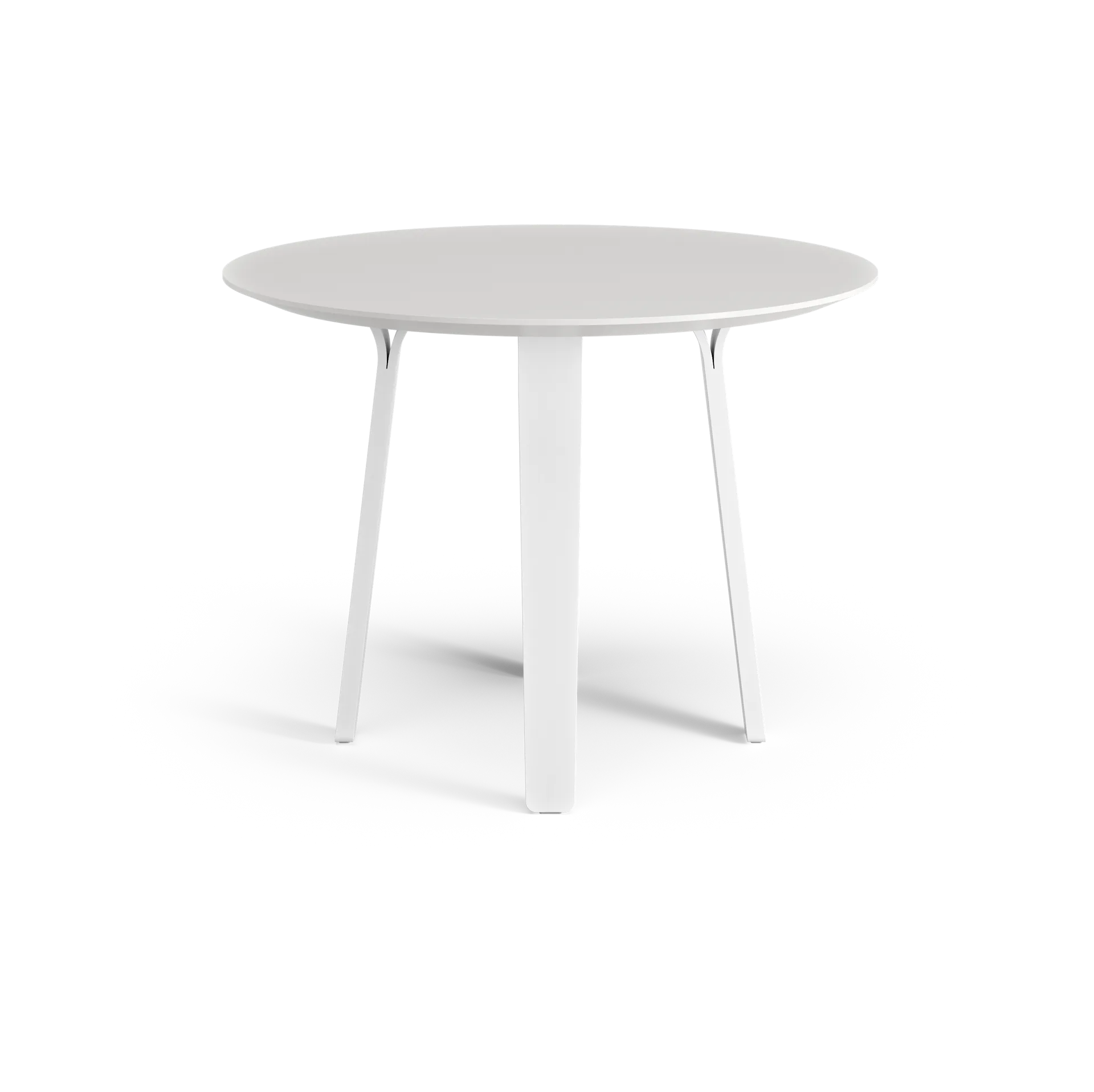 Table à manger Divido, blanc, ø95cm, pieds en frêne vernis blanc Swedese